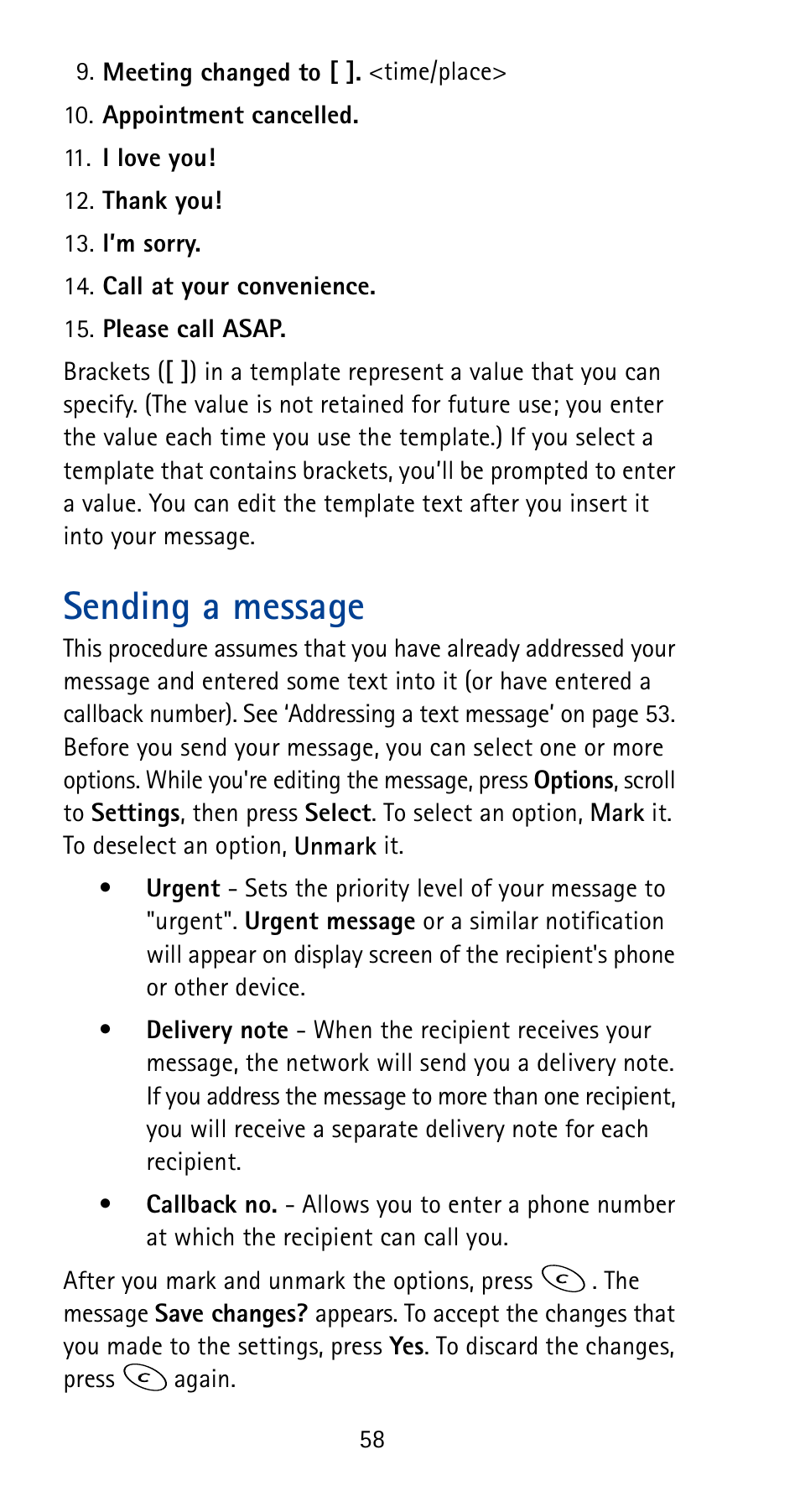 Sending a message | Nokia 5185i User Manual | Page 65 / 97