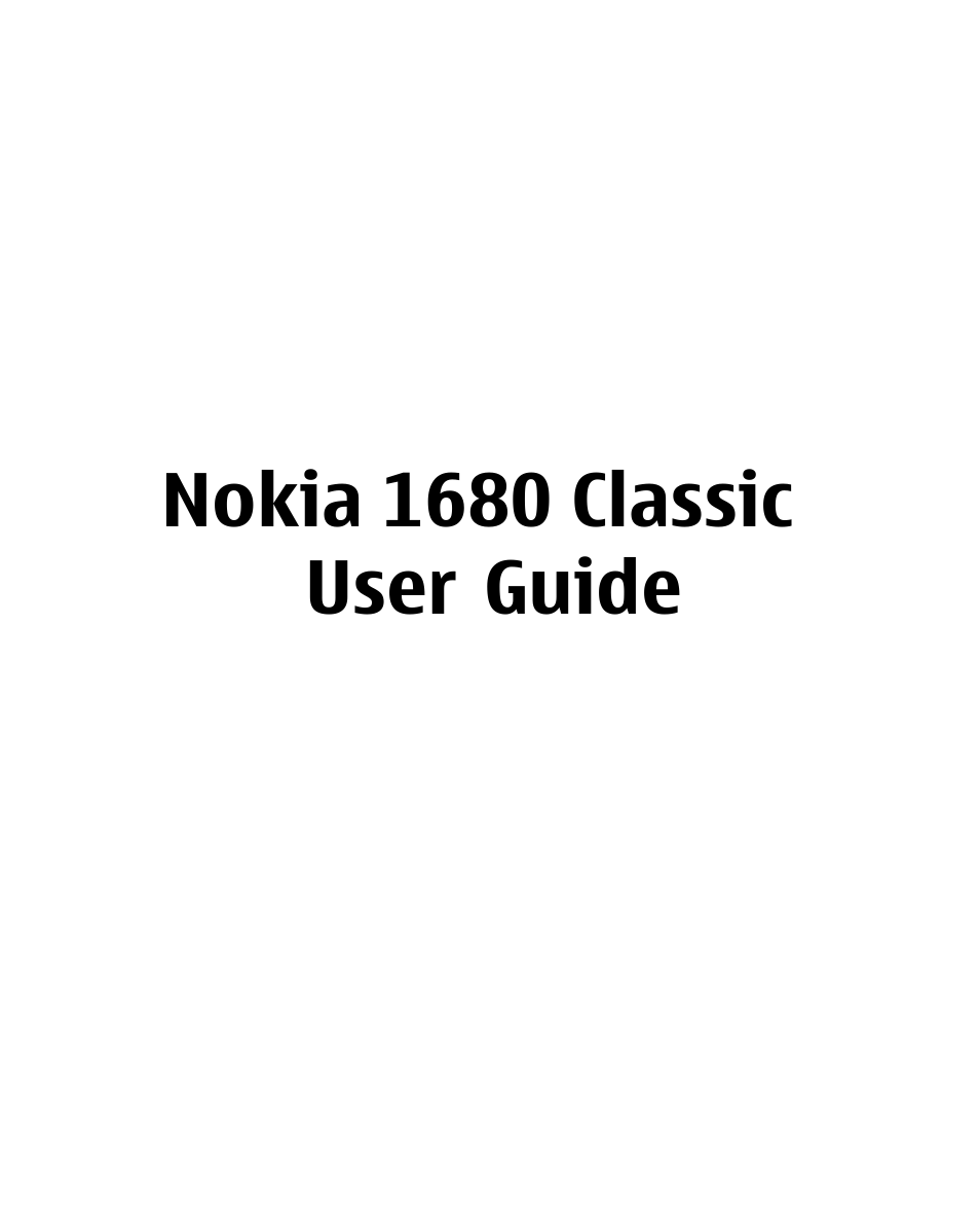 Nokia 1680 User Manual | 62 pages