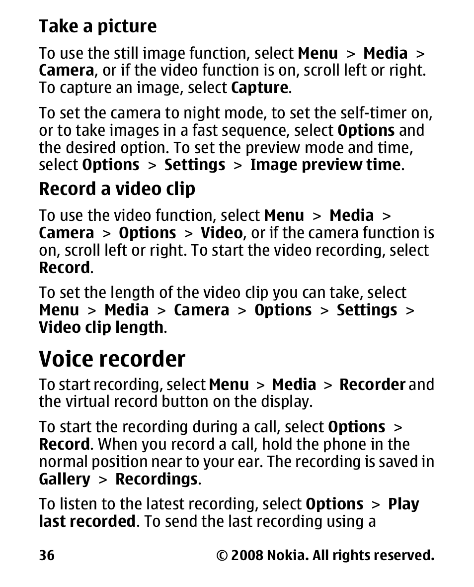 Voice recorder | Nokia 1680 User Manual | Page 37 / 62