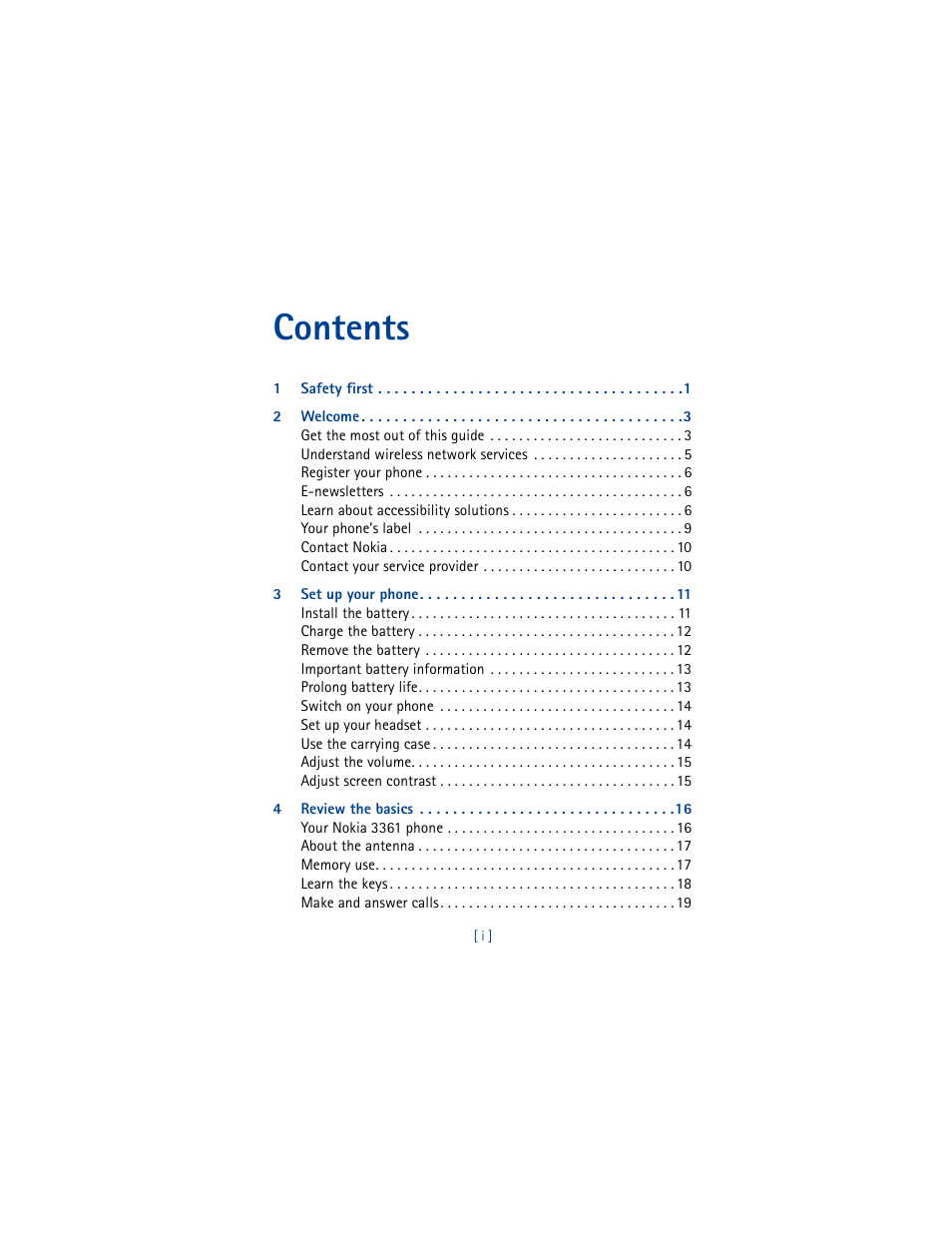 Nokia 3361 User Manual | Page 4 / 174