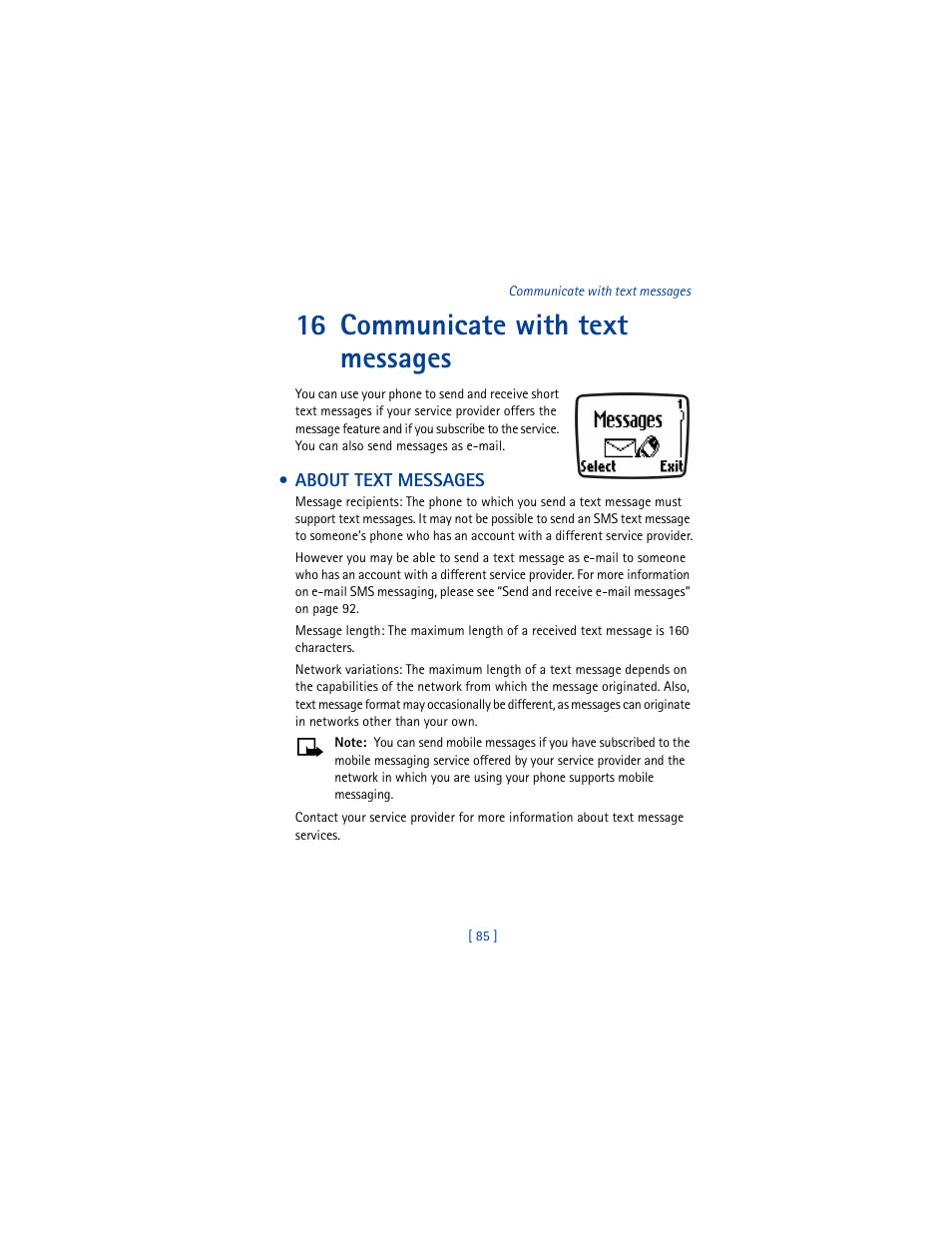16 communicate with text messages, About text messages, Communicate with text messages | Nokia 3361 User Manual | Page 94 / 174