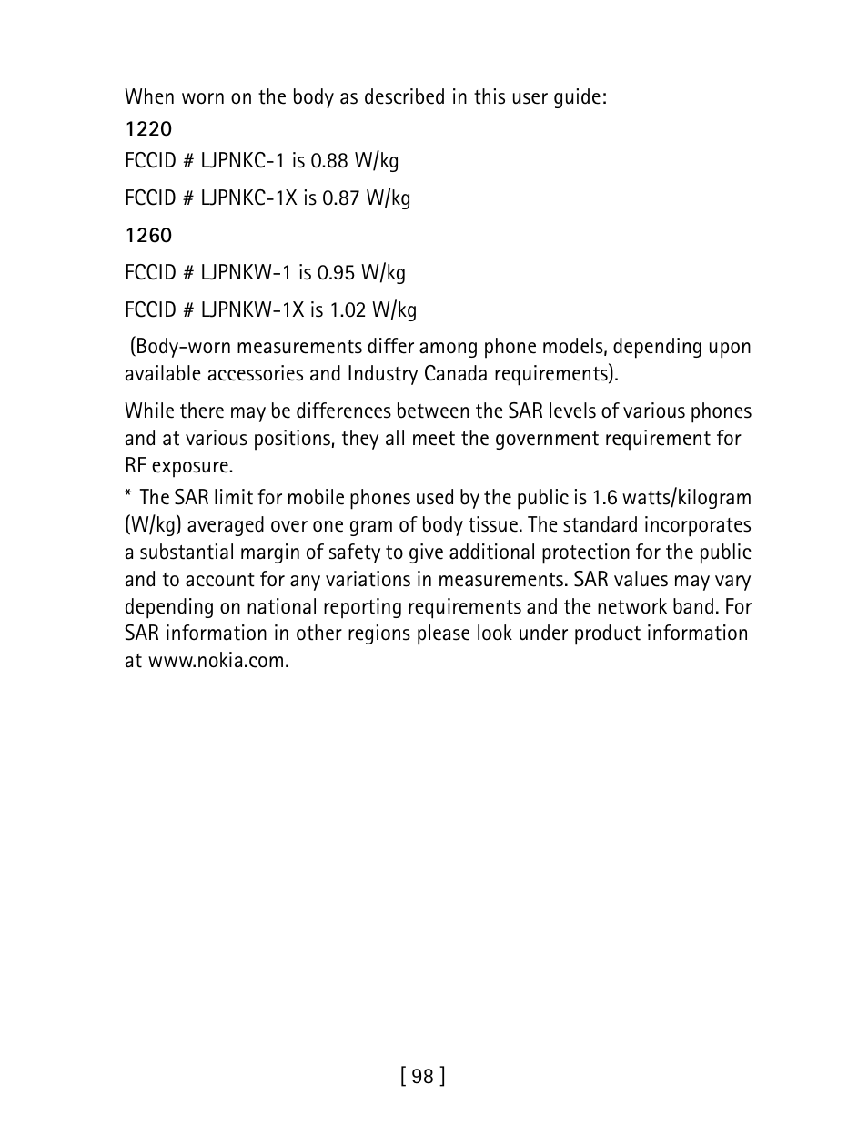 Nokia 1260 User Manual | Page 105 / 129