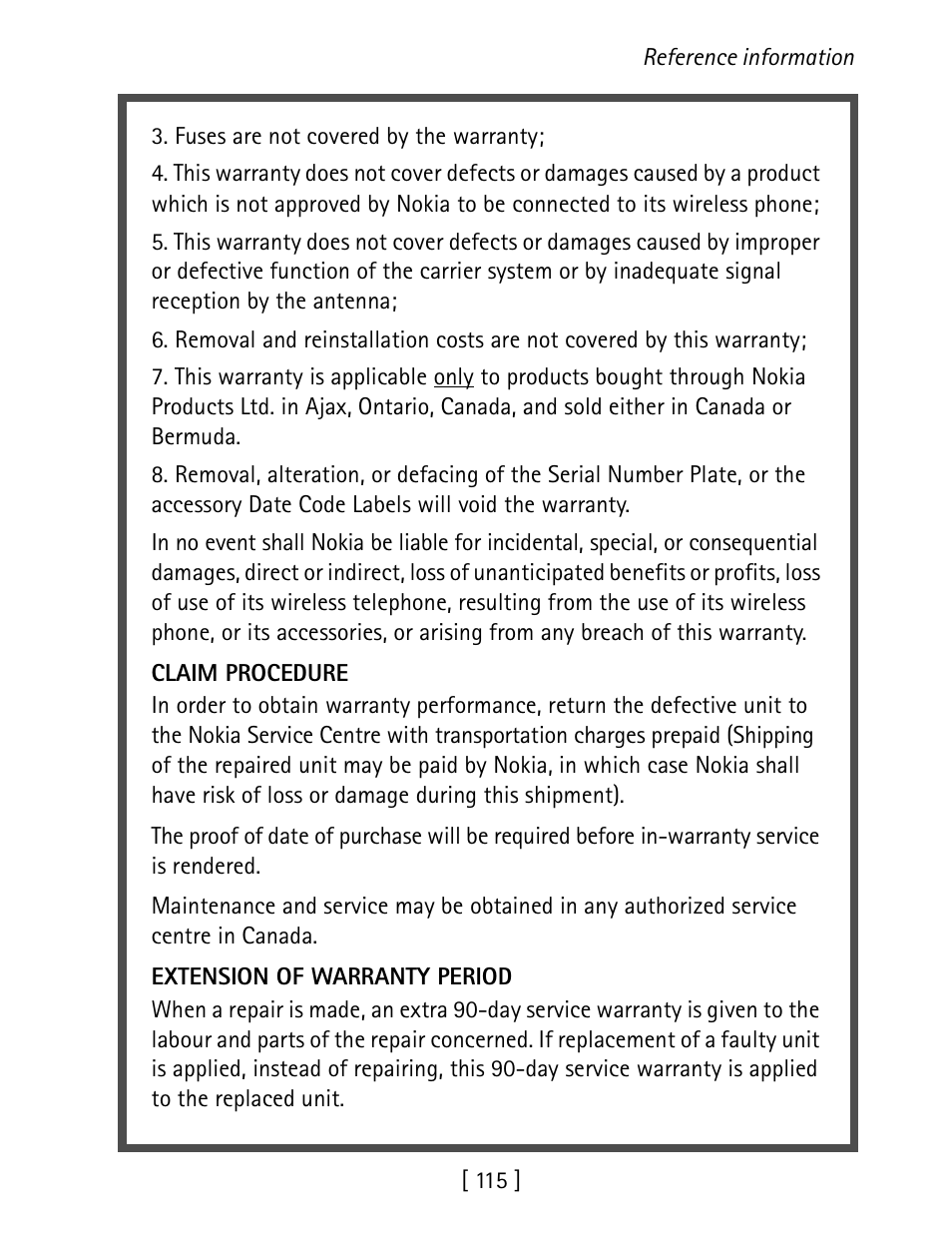 Nokia 1260 User Manual | Page 122 / 129