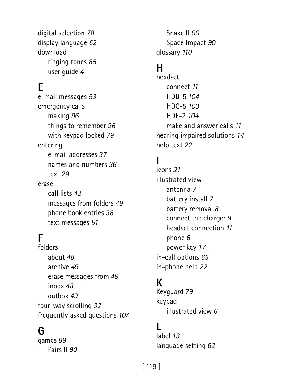 Nokia 1260 User Manual | Page 126 / 129