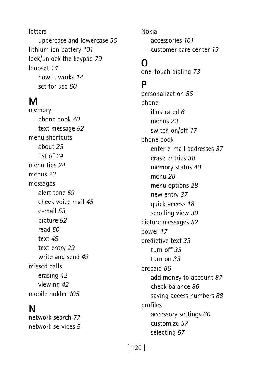 Nokia 1260 User Manual | Page 127 / 129