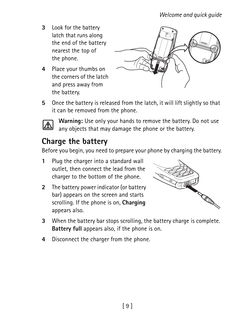 Charge the battery | Nokia 1260 User Manual | Page 16 / 129