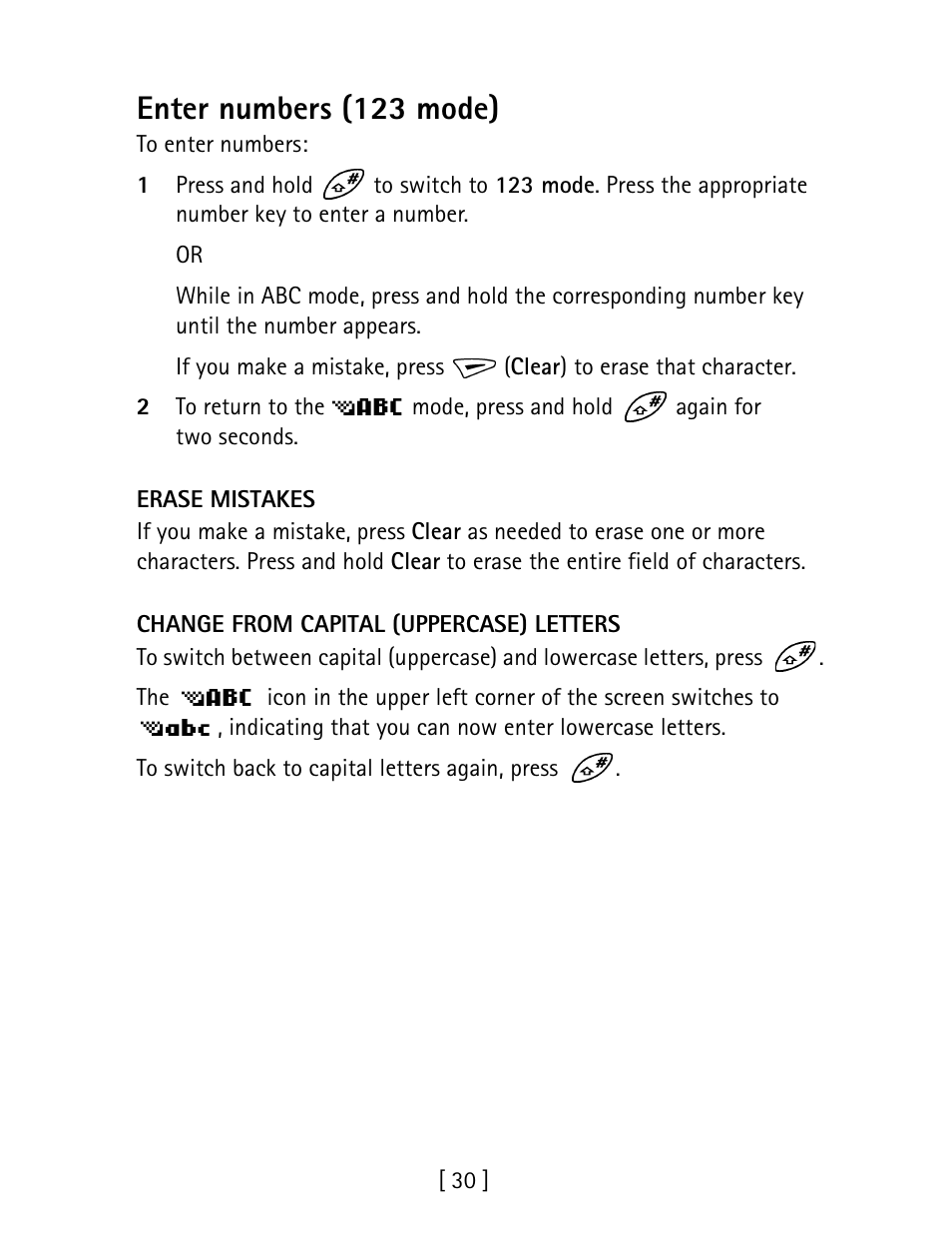 Enter numbers (123 mode) | Nokia 1260 User Manual | Page 37 / 129