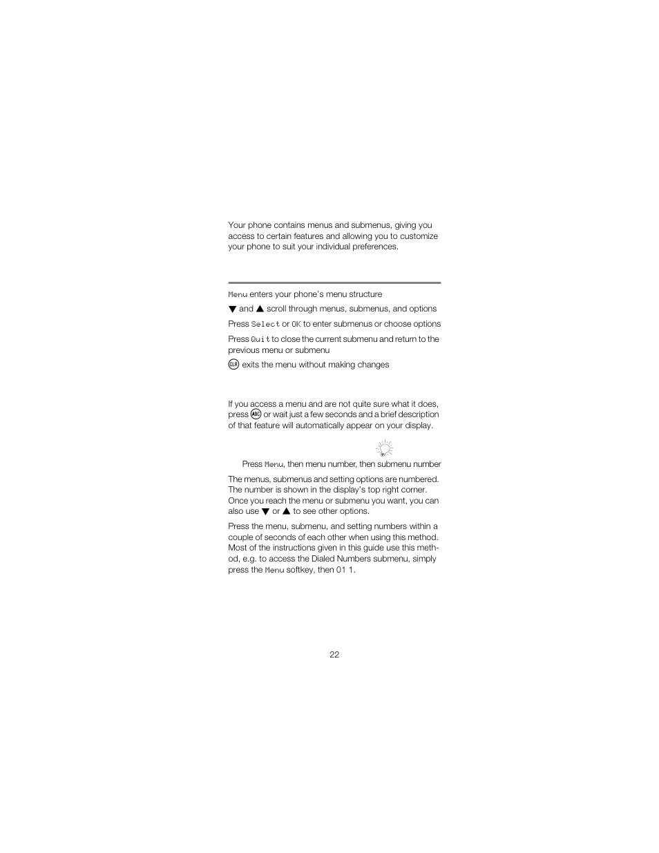 The menu, Menu guidelines | Nokia 2180 User Manual | Page 27 / 77