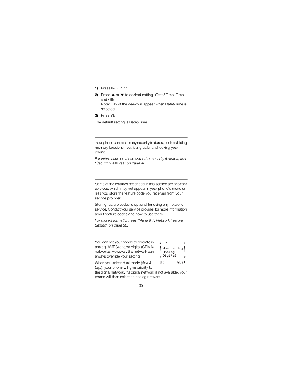 Menu 5, security options, Menu 6, network services | Nokia 2180 User Manual | Page 38 / 77
