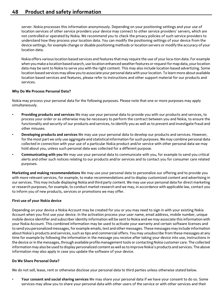 48 product and safety information | Nokia 305 User Manual | Page 48 / 52