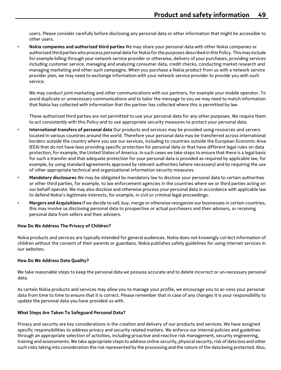 Product and safety information 49 | Nokia 305 User Manual | Page 49 / 52