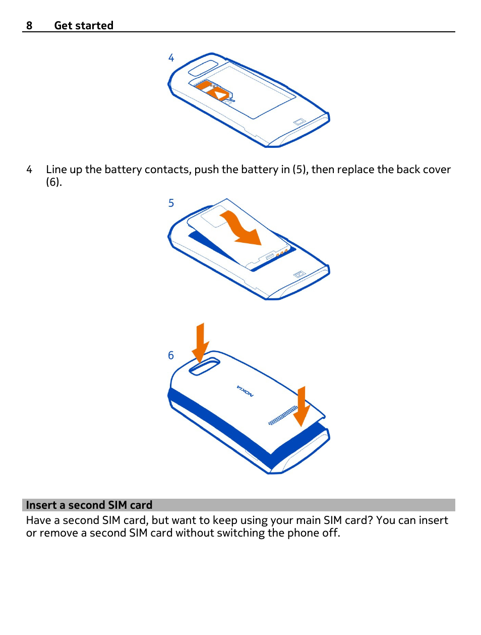 Insert a second sim card | Nokia 305 User Manual | Page 8 / 52