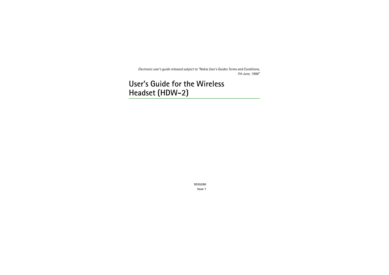Nokia HDW 2 User Manual | 23 pages