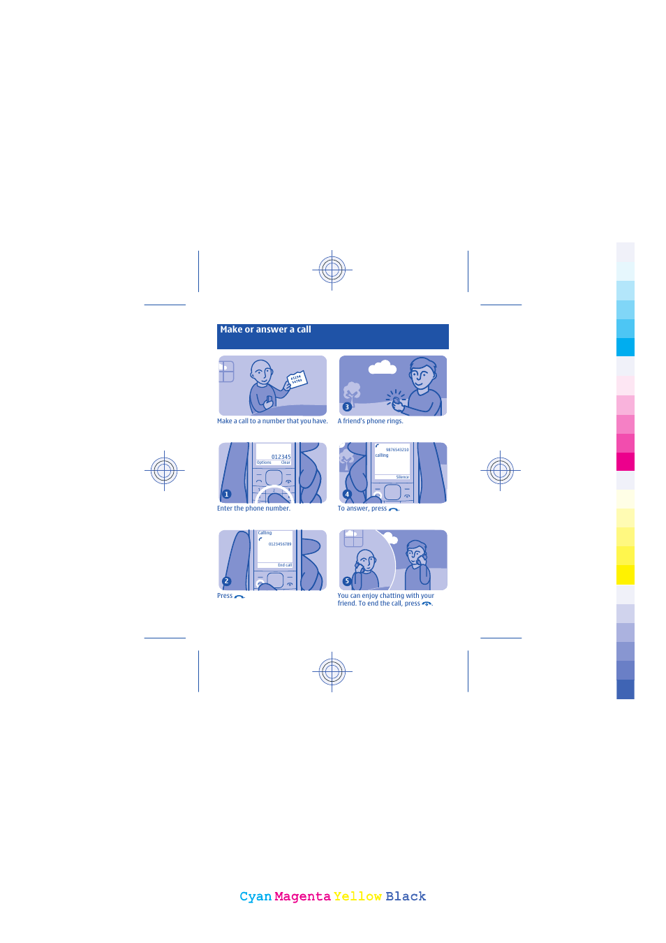 Cyan, Cyan magenta magenta yellow yellow black black | Nokia 1800 User Manual | Page 8 / 44