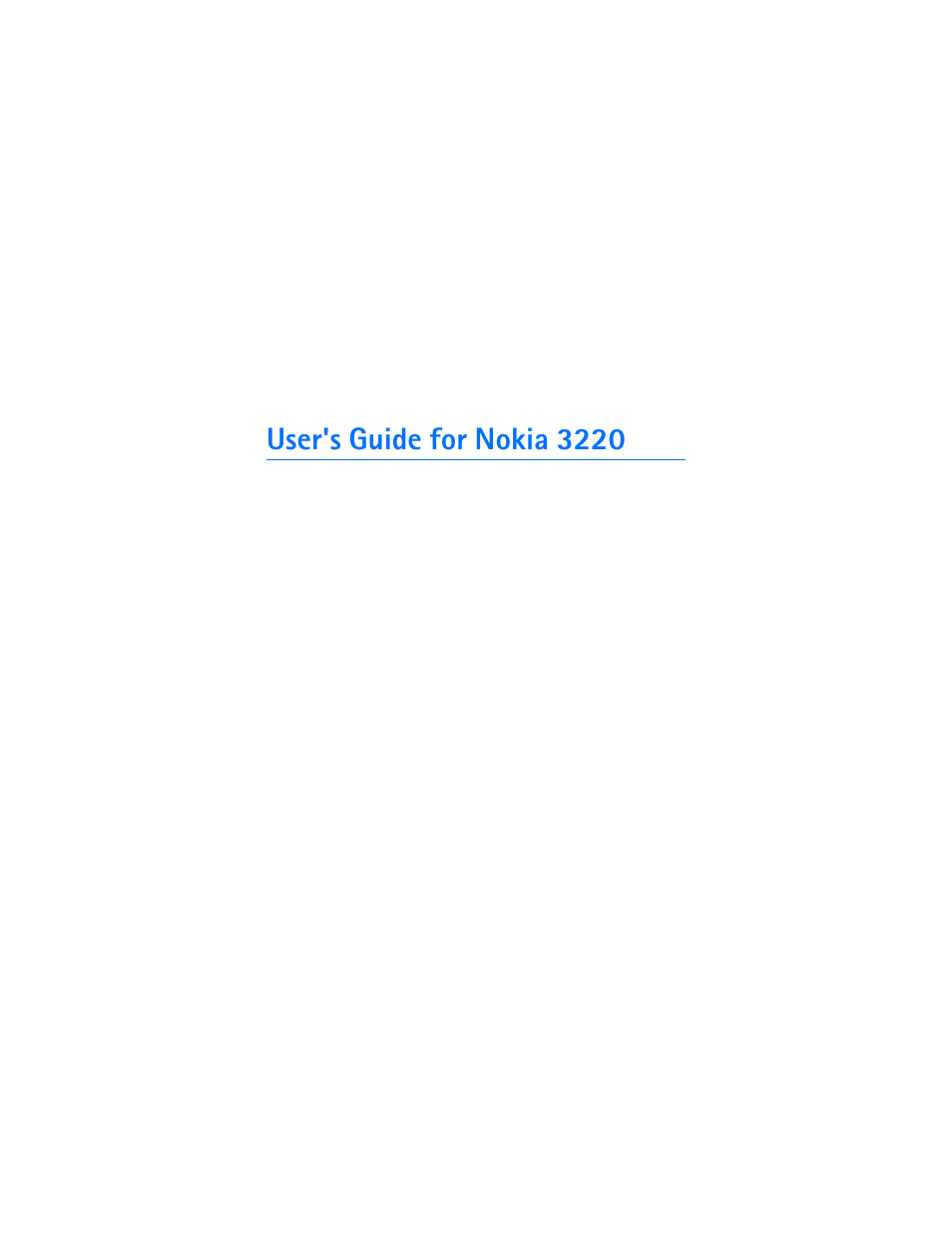Nokia 3220 User Manual | 87 pages