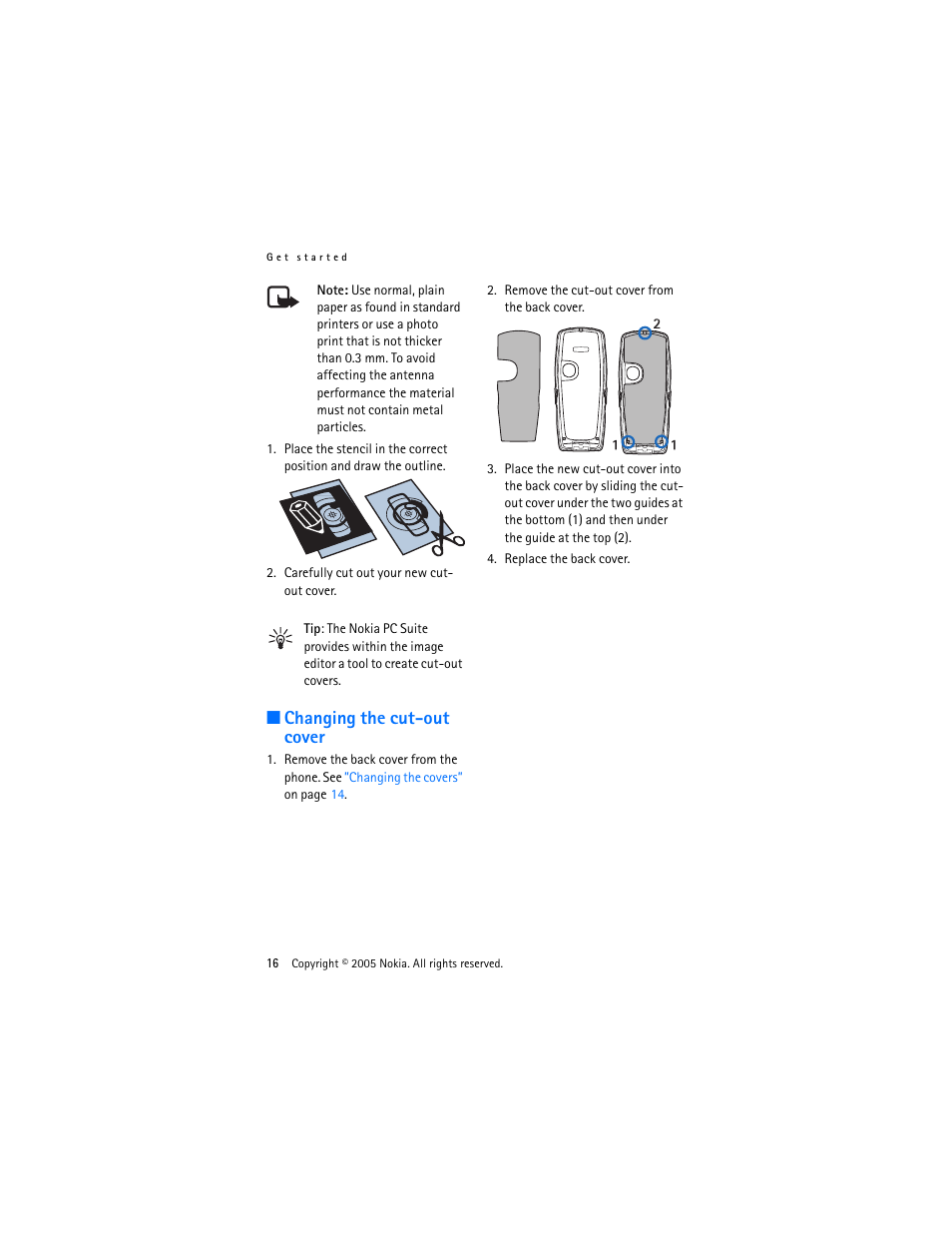 Changing the cut-out cover | Nokia 3220 User Manual | Page 16 / 87