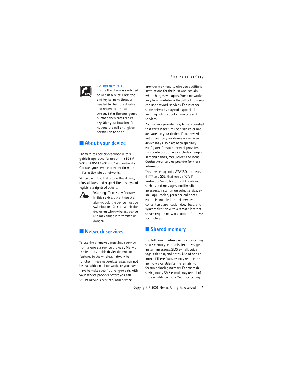 About your device, Network services | Nokia 3220 User Manual | Page 7 / 87