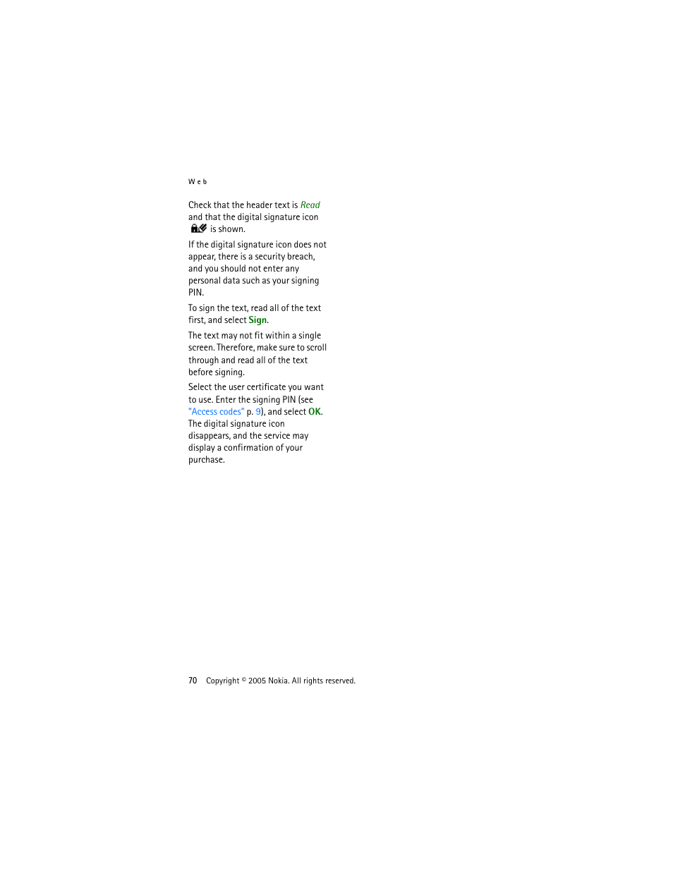 Nokia 3220 User Manual | Page 70 / 87