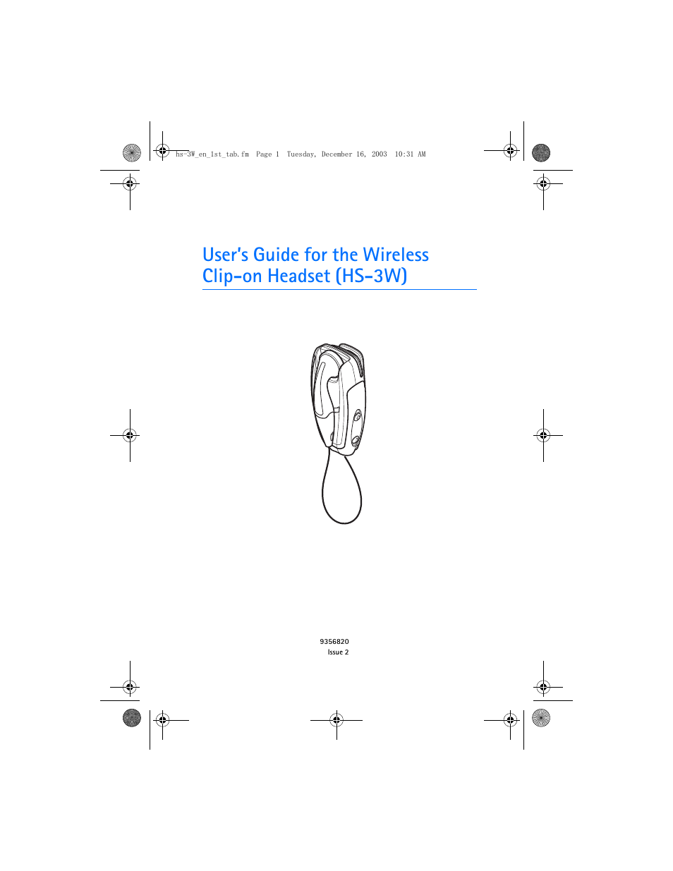 Nokia HS-3W User Manual | 18 pages