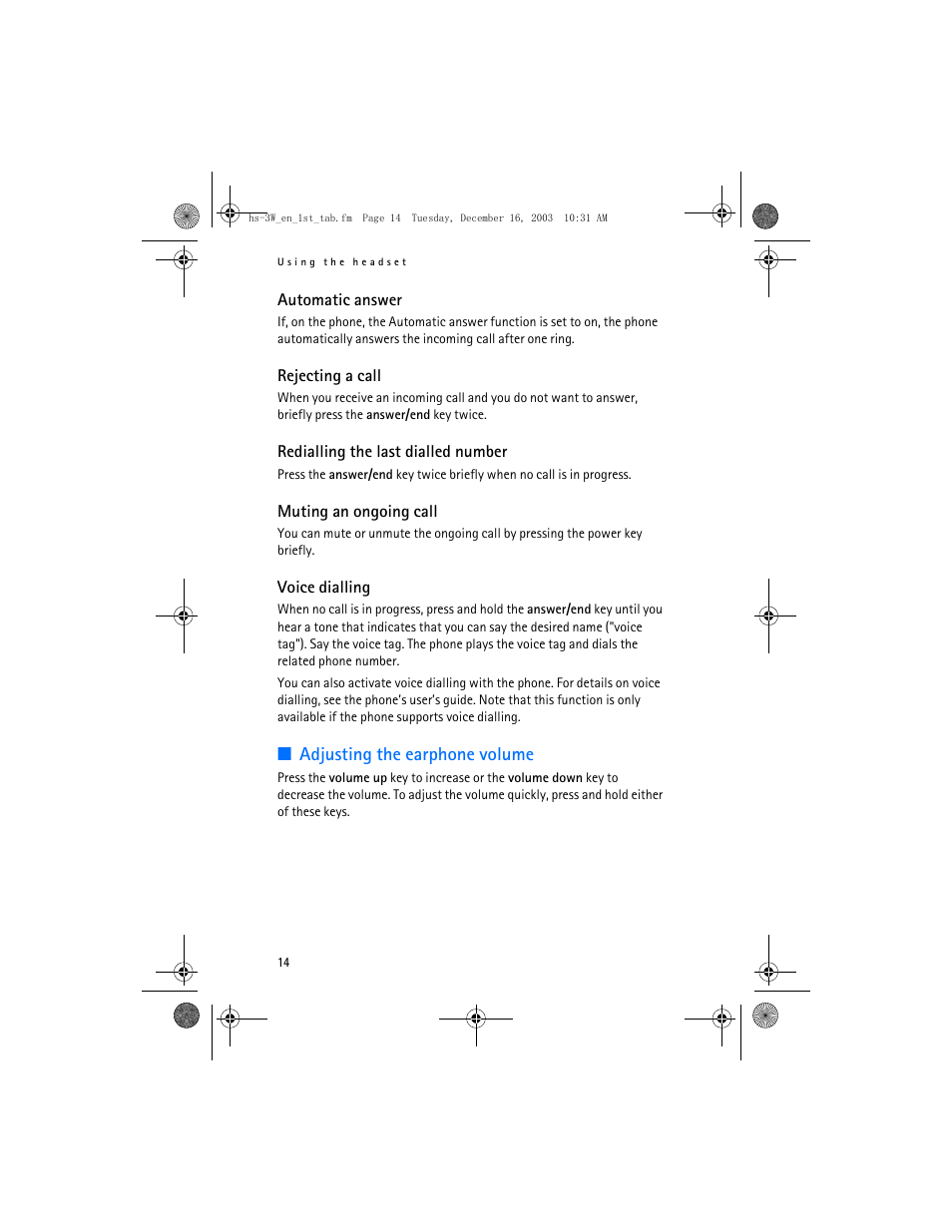 Nokia HS-3W User Manual | Page 14 / 18