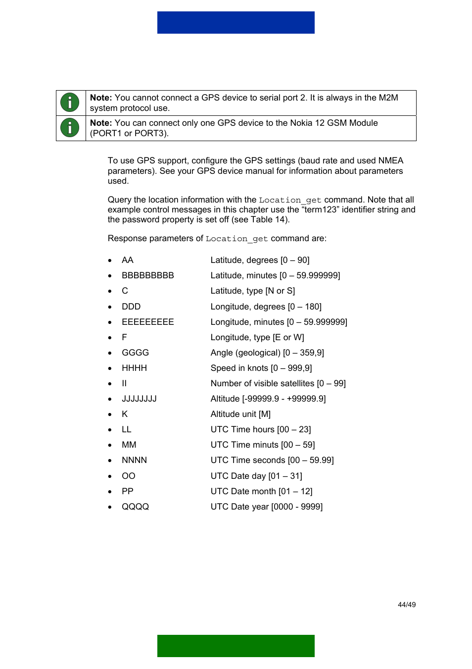 Nokia 12 GSM MODULE REMOTE I/O User Manual | Page 48 / 53