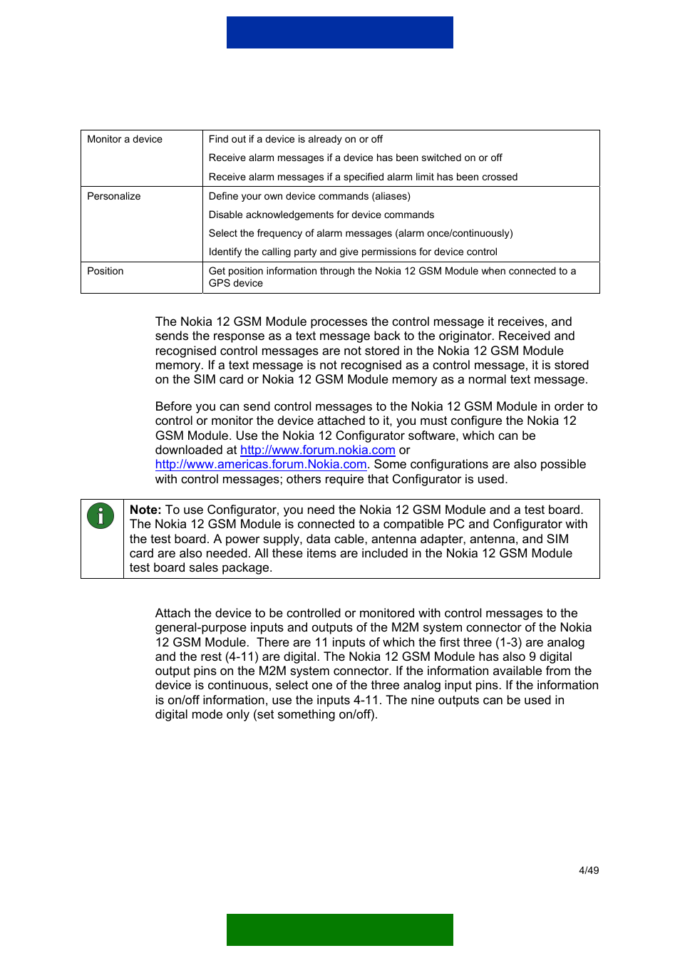 Nokia 12 GSM MODULE REMOTE I/O User Manual | Page 8 / 53