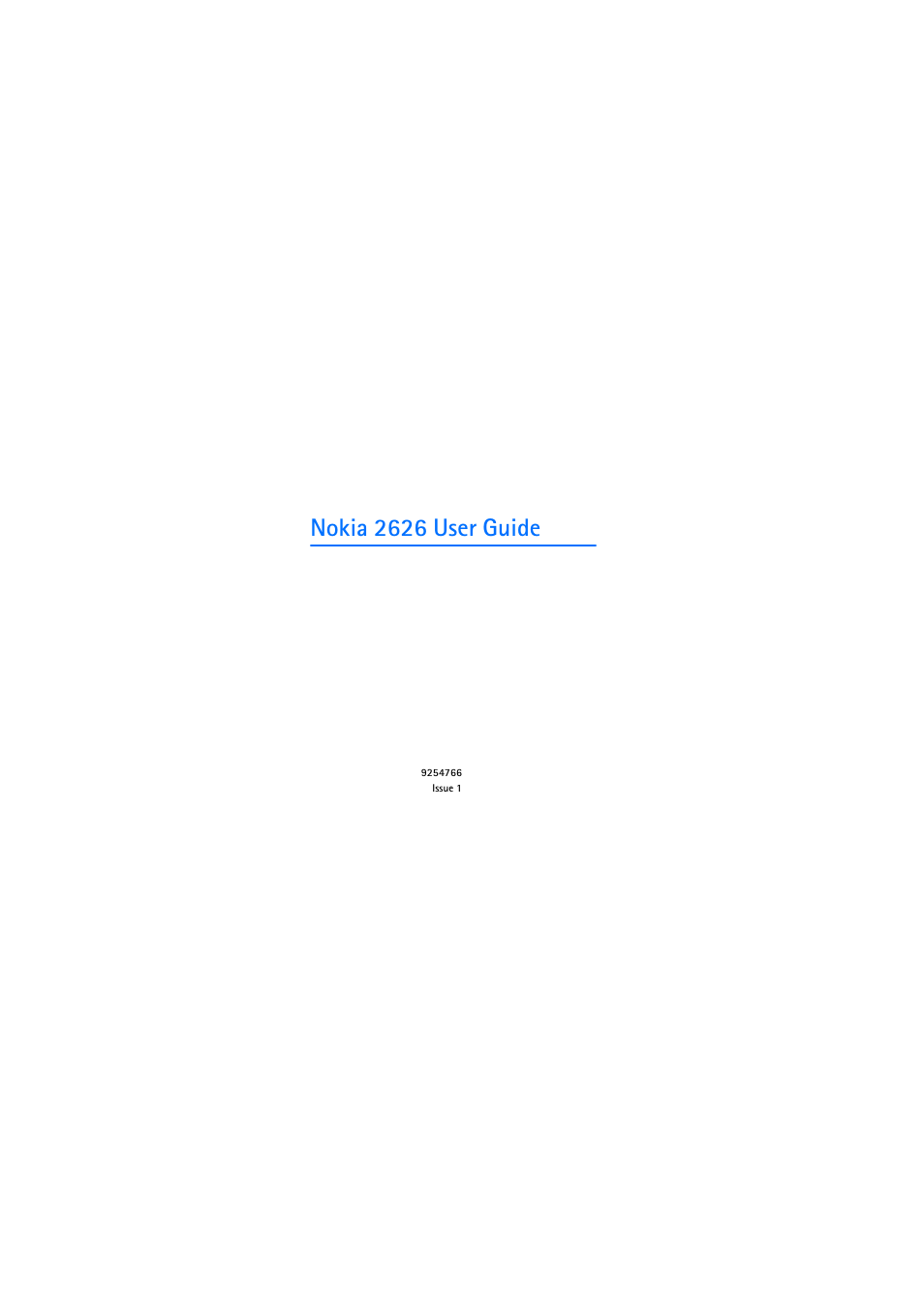 Nokia 2626 User Manual | 74 pages