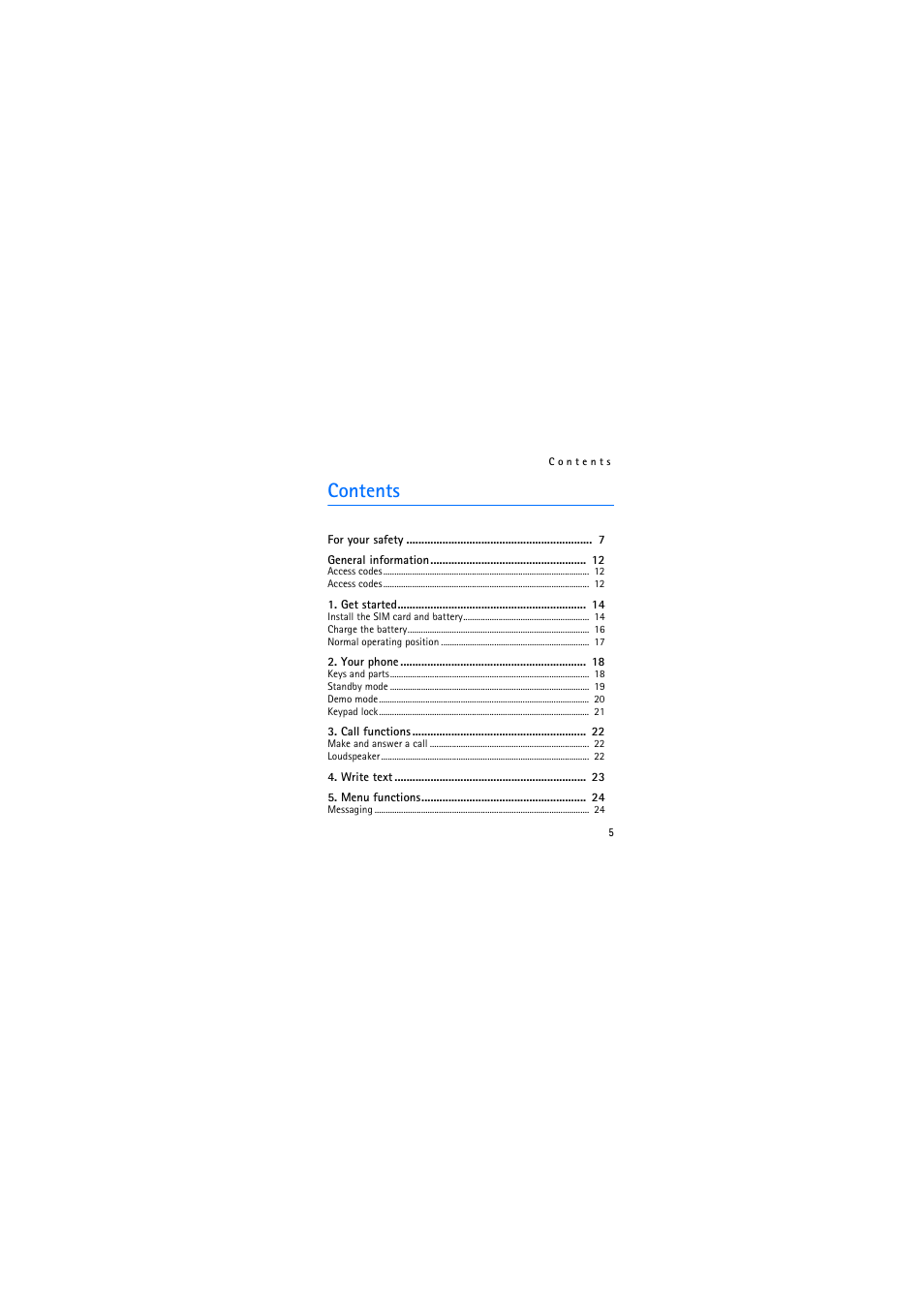 Nokia 2626 User Manual | Page 5 / 74