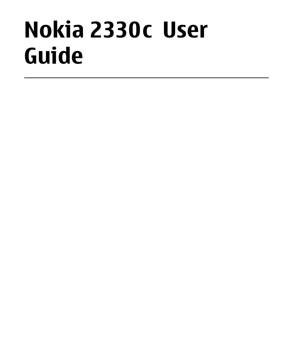 Nokia 2330C User Manual | 70 pages