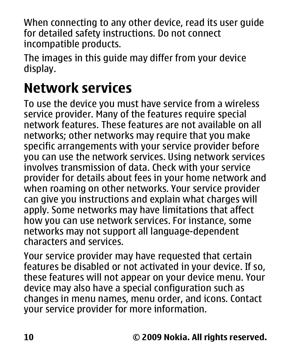 Network services | Nokia 2330C User Manual | Page 11 / 70