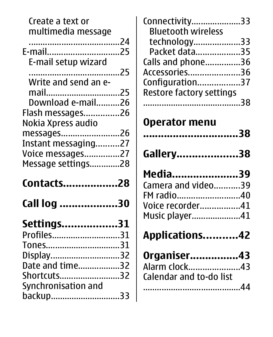 Nokia 2330C User Manual | Page 6 / 70