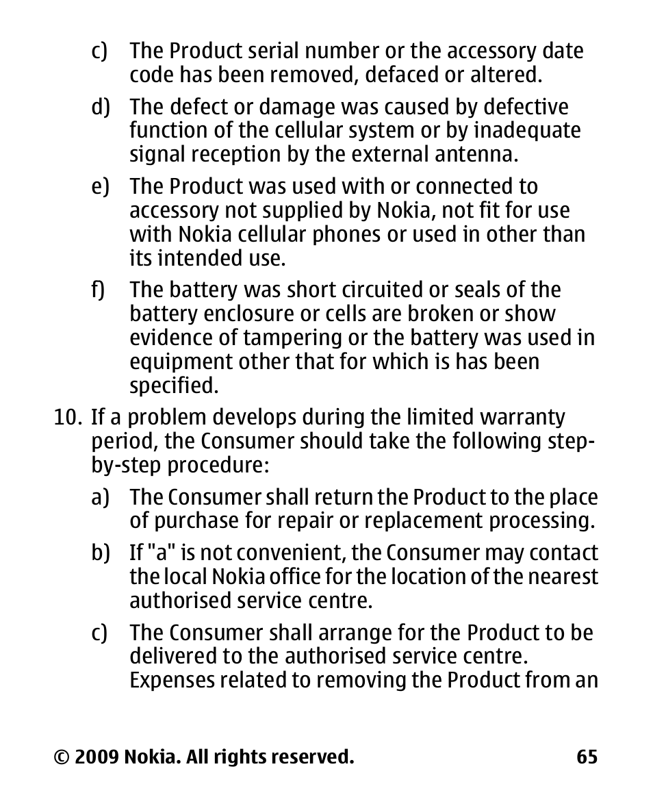 Nokia 2330C User Manual | Page 66 / 70
