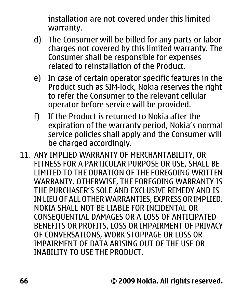 Nokia 2330C User Manual | Page 67 / 70