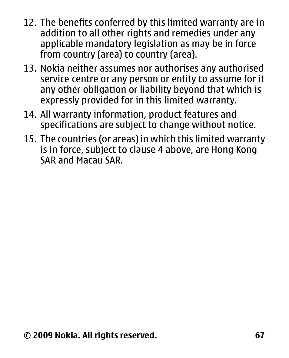 Nokia 2330C User Manual | Page 68 / 70