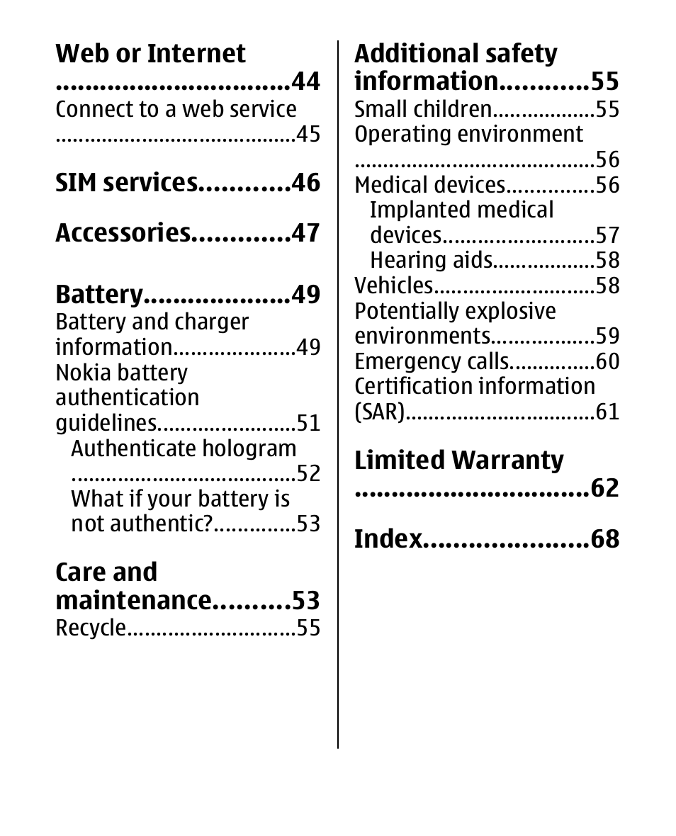 Nokia 2330C User Manual | Page 7 / 70