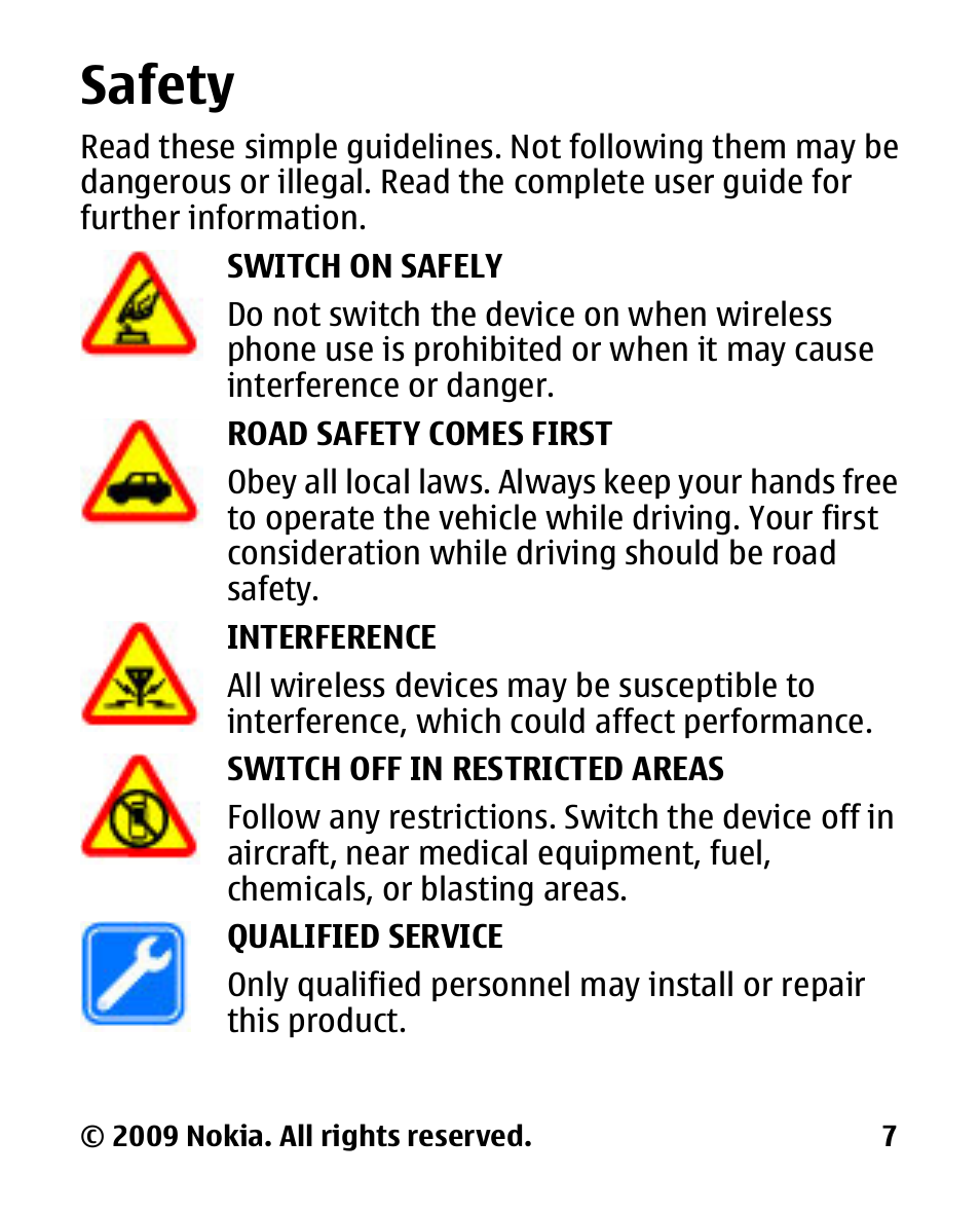 Safety | Nokia 2330C User Manual | Page 8 / 70