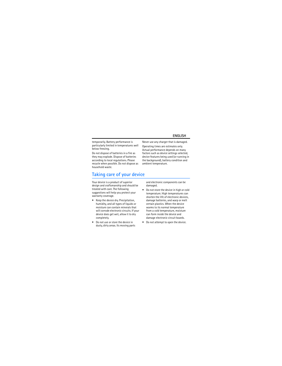 Taking care of your device | Nokia BH-904 User Manual | Page 12 / 13