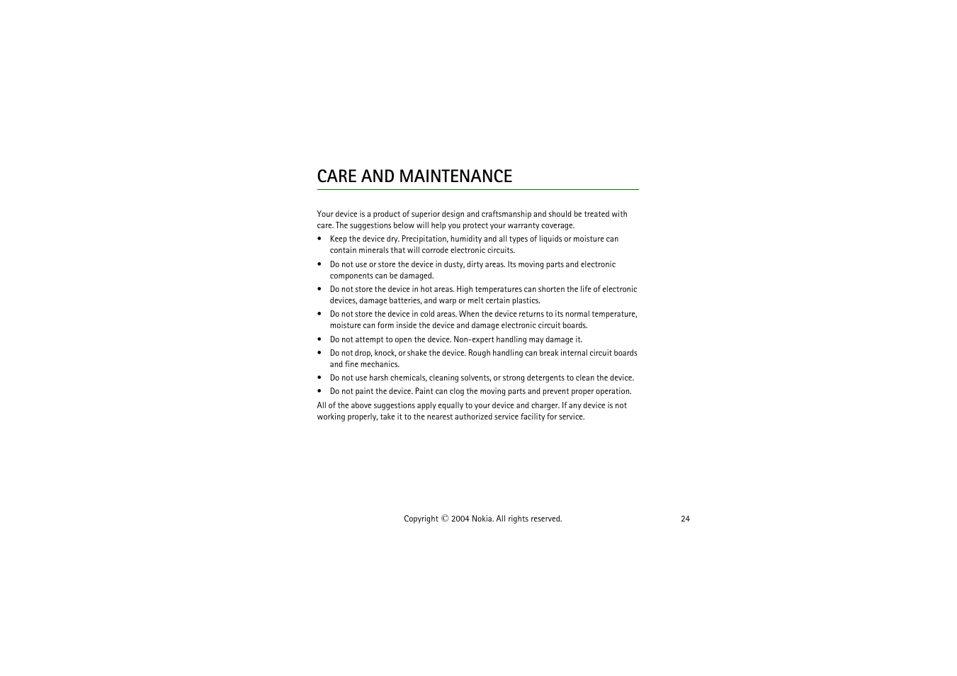 Care and maintenance | Nokia LS-2 User Manual | Page 24 / 24