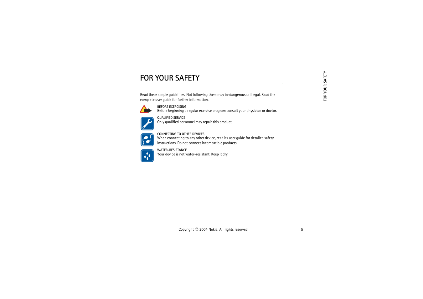 For your safety | Nokia LS-2 User Manual | Page 5 / 24
