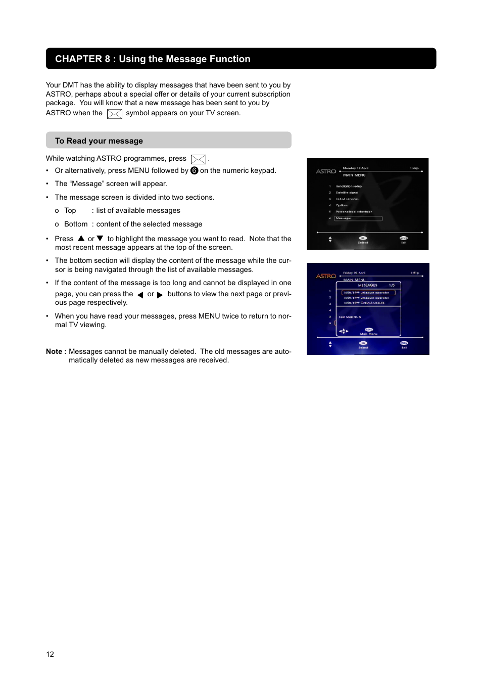 Chapter 8 : using the message function | Nokia DIGITAL MULTIMEDIA TERMINAL User Manual | Page 12 / 24