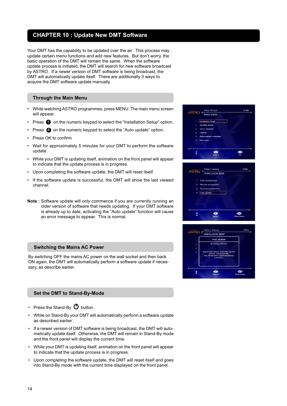 Chapter 10 : update new dmt software | Nokia DIGITAL MULTIMEDIA TERMINAL User Manual | Page 14 / 24