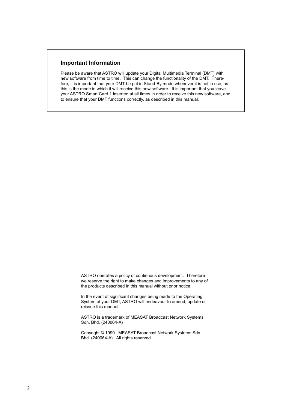 Important information | Nokia DIGITAL MULTIMEDIA TERMINAL User Manual | Page 2 / 24