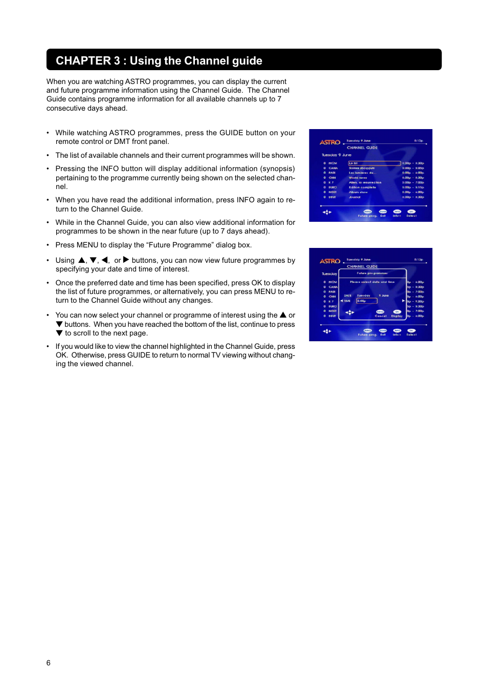 Chapter 3 : using the channel guide | Nokia DIGITAL MULTIMEDIA TERMINAL User Manual | Page 6 / 24