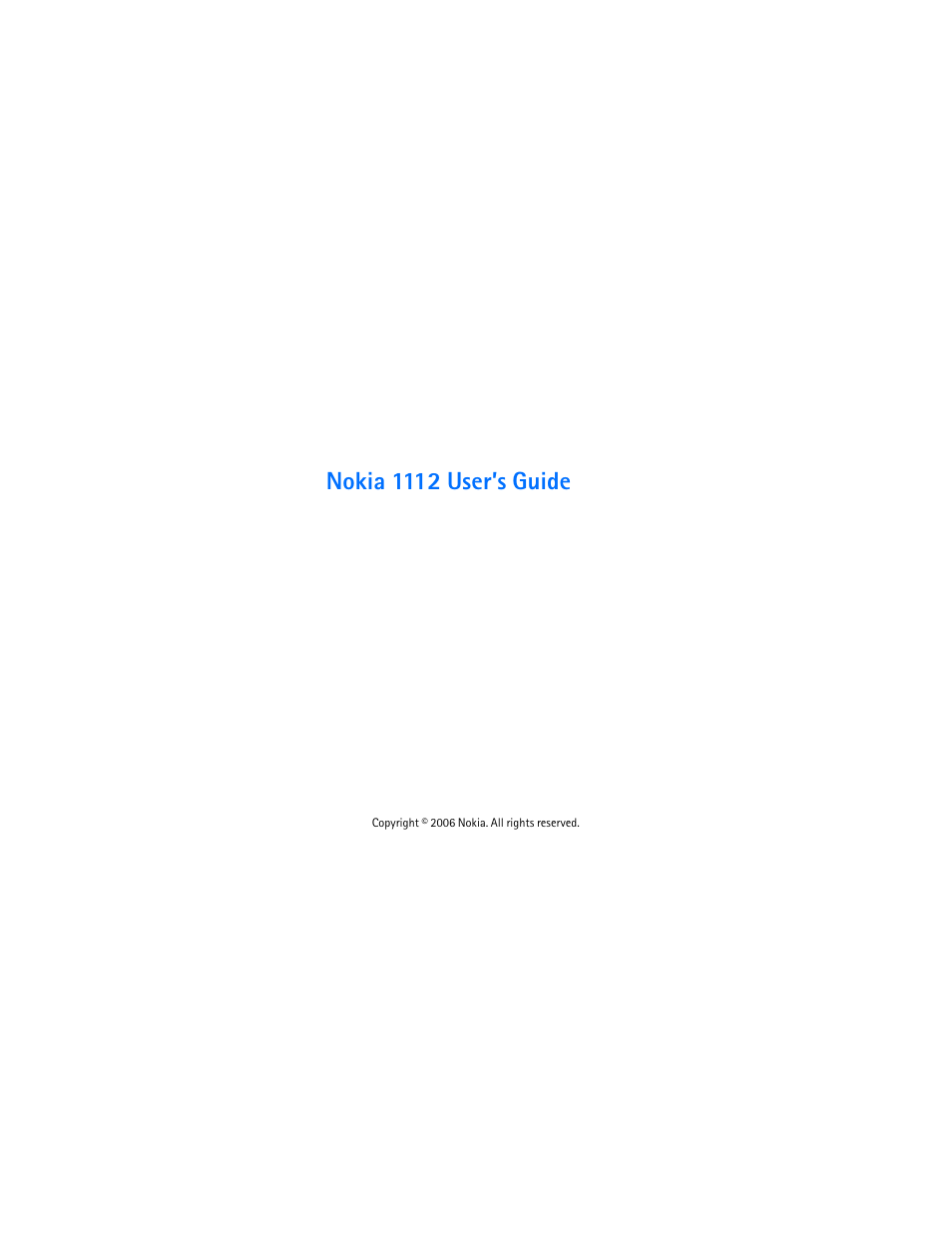 Nokia 1112 User Manual | 60 pages