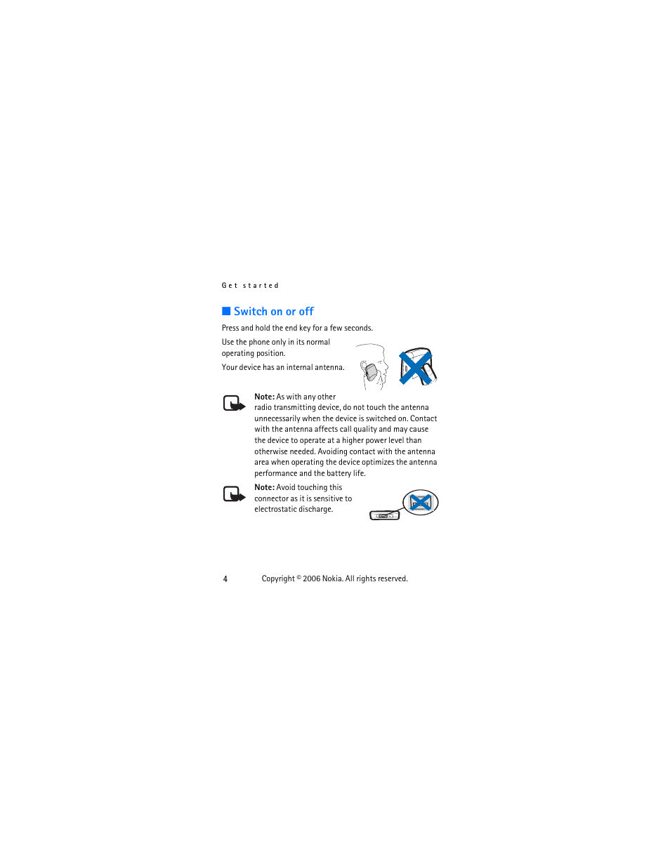 Switch on or off | Nokia 1112 User Manual | Page 17 / 60