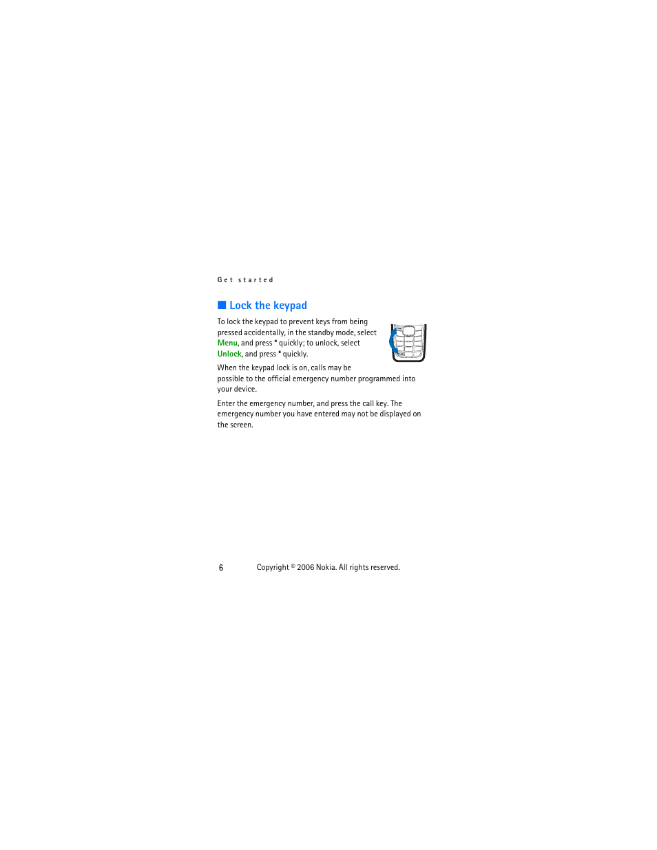 Lock the keypad | Nokia 1112 User Manual | Page 19 / 60