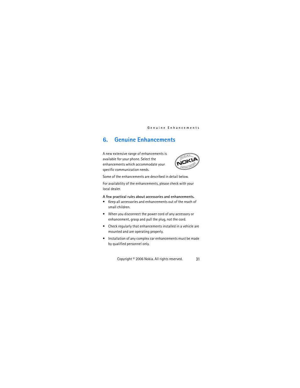 Genuine enhancements | Nokia 1112 User Manual | Page 44 / 60