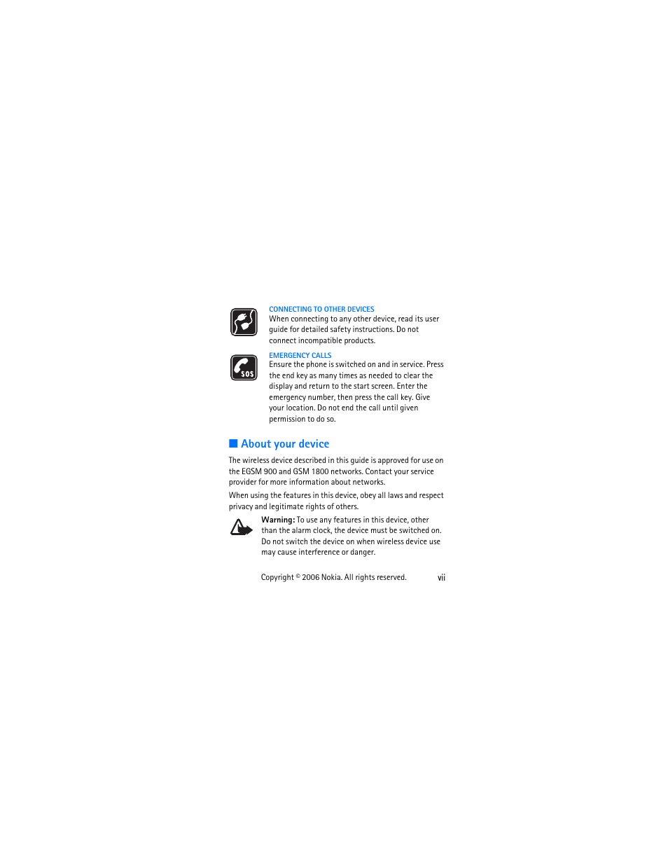 About your device | Nokia 1112 User Manual | Page 8 / 60