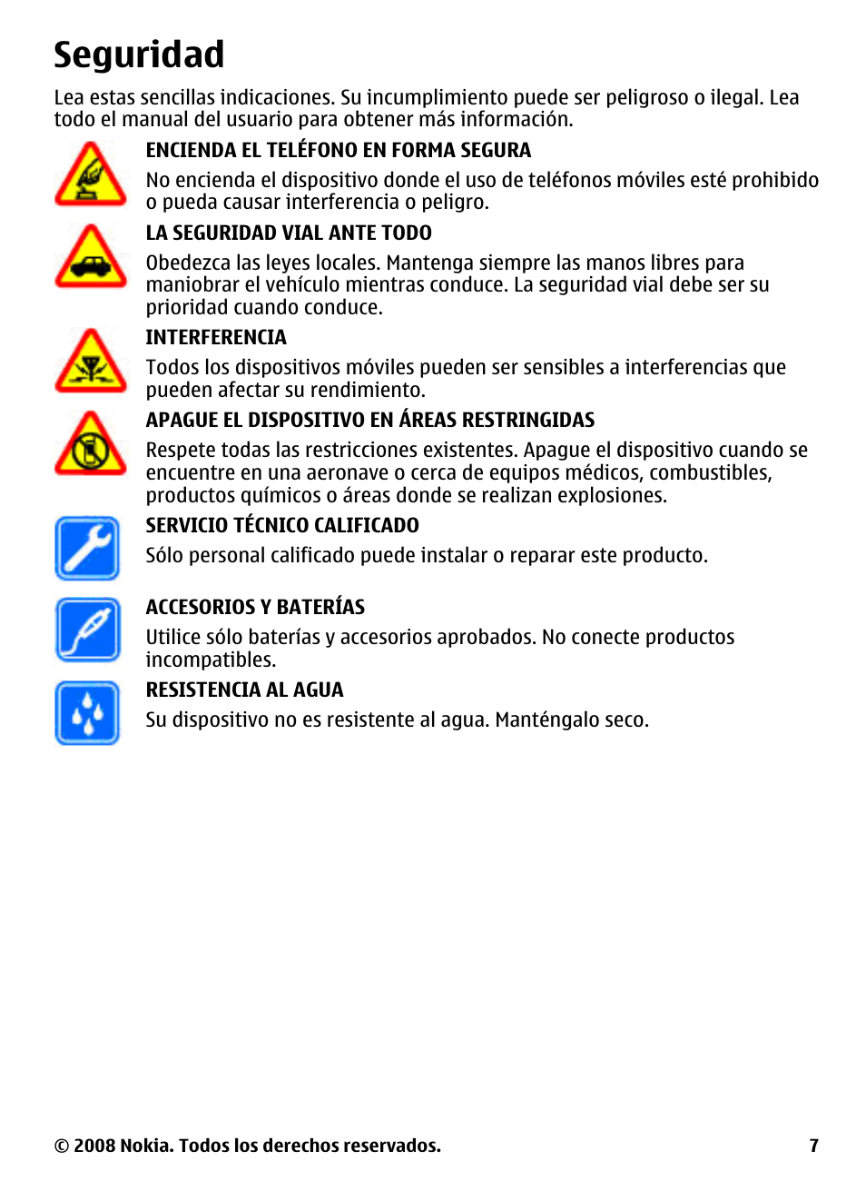 Seguridad | Nokia 3600 User Manual | Page 64 / 118