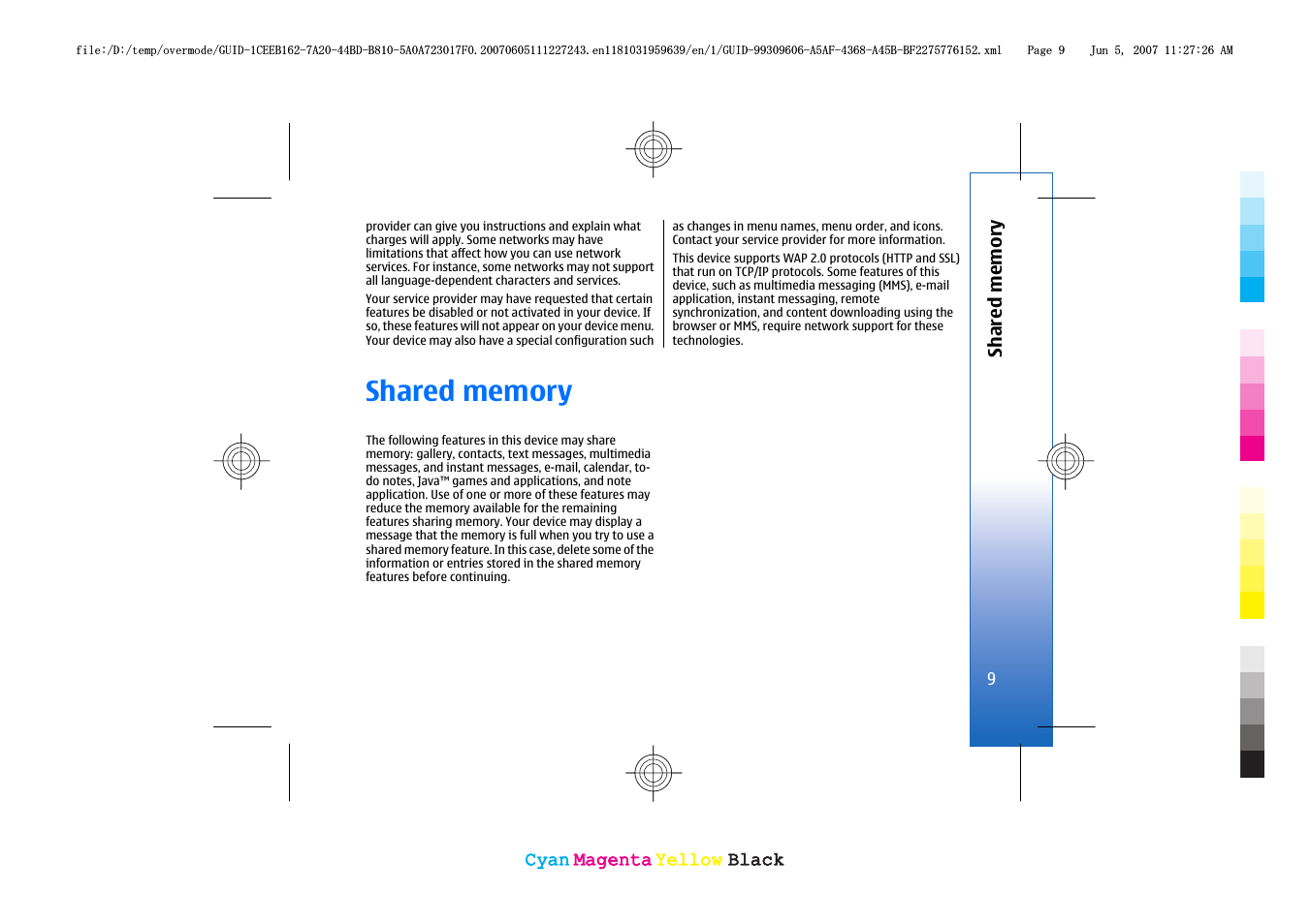 Shared memory | Nokia 3109 User Manual | Page 11 / 86